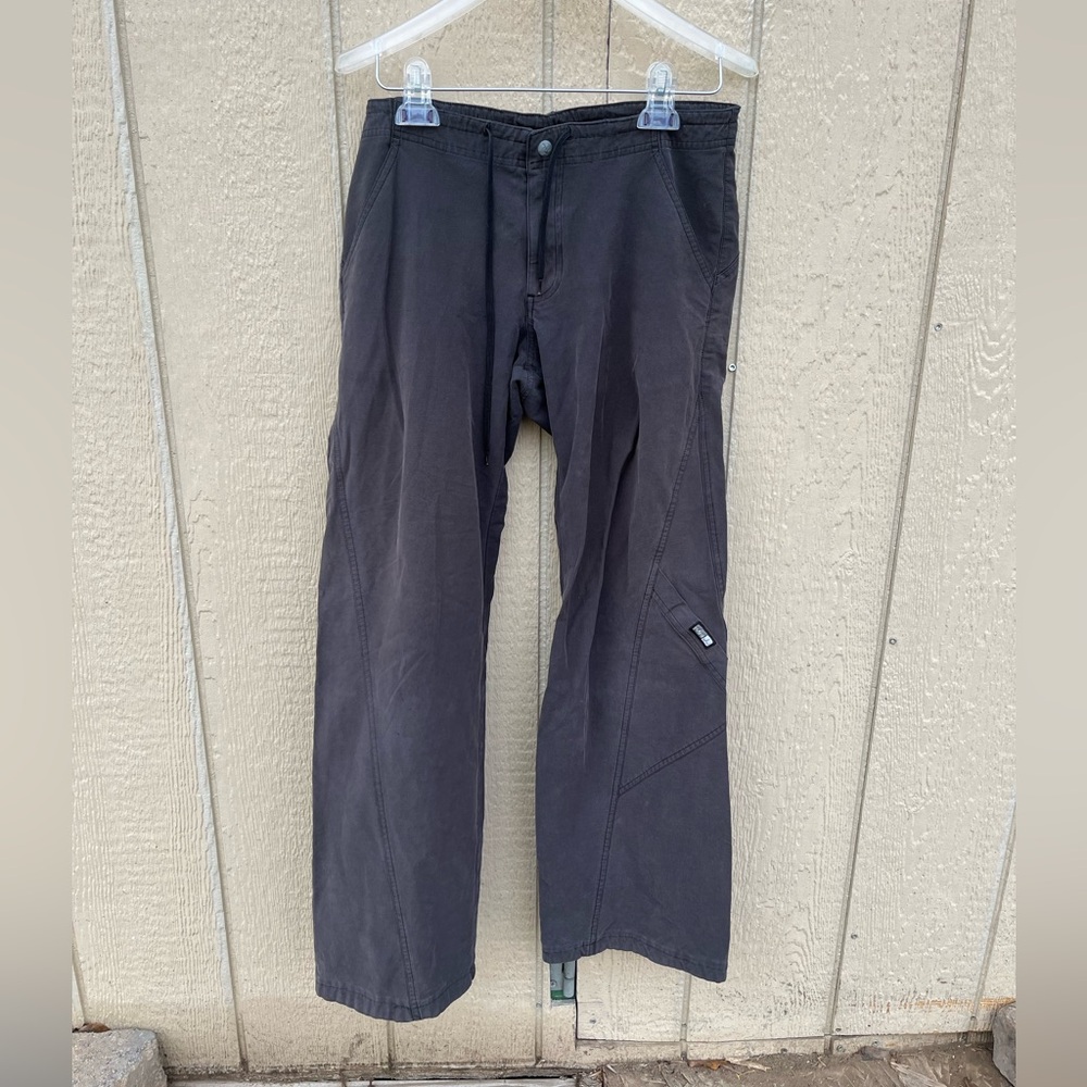 Prana Wide Leg Gray‎ Cotton Nylon blend Hiking  Drawstring Pants Size Medium